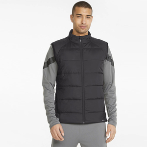 Gilet matelassé de meilleure qualité pour hommes, couleur noire, fermeture à glissière, col montant, remplissage en coton, gilet gonflé chaud pour l'hiver et l'extérieur - Product Image 4