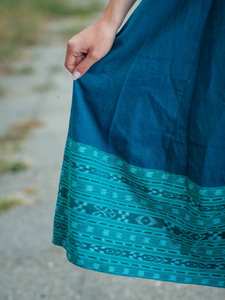 Robe Mandakini en tissage à la main, style bohème, en coton, longueur mollet, décontractée, occasionnelle, fabriquée à la main, mode éthique - Product Image 2