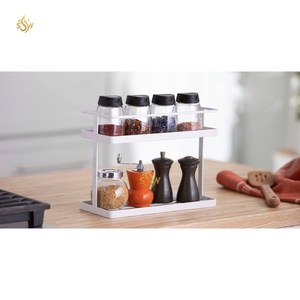 Étagères et étagères de rangement pour l'organisation des épices Ustensiles de maison et de cuisine Outils Supports de cuisine de couleur blanche en fer de la plus grande qualité - Product Image 4