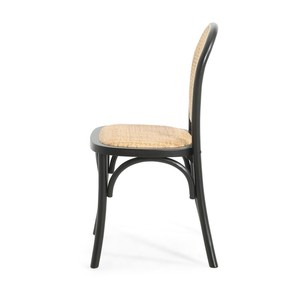 <b>Black</b> Cane Back Modern <b>Dining</b> <b>Chair</b> with Rattan Seat Eco-Friendly Portable Durable & Easy Clean for Hotel Apartment Banquet Use - Product Image 4