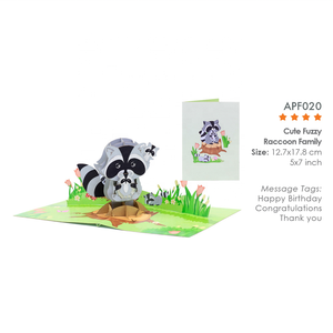 การ์ดอวยพรรูปสัตว์แบบป๊อปอัพของขวัญพิมพ์ลายสำหรับงานแต่งงานความรักและโอกาสพิเศษ - Product Image 3