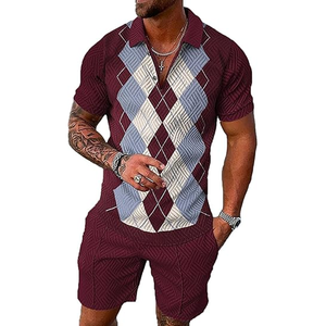 Última tendencia de verano, camiseta de solapa de manga corta de algodón transpirable para hombres, estilo informal, de talla grande, polos estampados en tres colores - Product Image 1