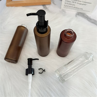 Bouteille Pompe Ronde en Verre Dépoli Transparent de 100ml 120ml avec Bouchon en Plastique pour Huile Nettoyante Corps et Cheveux – Meilleure Vente