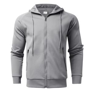Venta caliente hombres invierno con capucha diseño en blanco chándales transpirables Conjuntos Casuales ropa deportiva algodón cintura elástica chaqueta sólida - Product Image 4