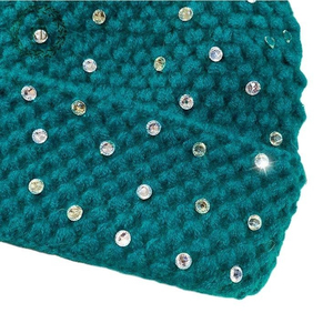 Populaire nouveauté hiver chaud bonnet casquette strass Logo personnalisé Logo personnalisé extérieur 100% respirant Street Wear bonnets casquettes - Product Image 5