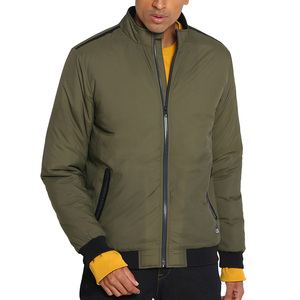 Veste pour homme coupe ajustée manteau tendance chaud hiver coupe-vent imperméable séchage rapide vintage décontracté léger élégant bombardier fermeture éclair - Product Image 1