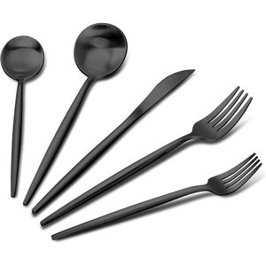 Ensembles de couverts en demande manche noir vintage avec revêtement or PVD outil de couverts à steak de qualité supérieure ensembles de couverts en acier inoxydable 2025 - Product Image 2