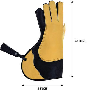 Nuevo diseño de guantes de cetrería para el manejo de aves Colores personalizados Largos Cuero artificial de alta calidad Deportes impermeables de doble capa - Product Image 4