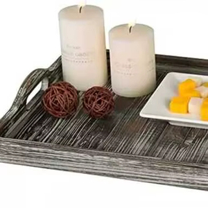 Bandeja Rectangular de Madera de Pino Vintage - Ecológica y Apta para Lavavajillas, Decoración para Bodas, Café, Té y Frutas - Product Image 1