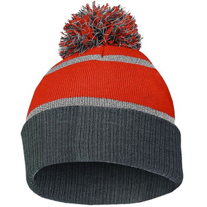 หมวกไหมพรมปอมปอมปอมอะคริลิคปักโลโก้เสื้อผ้าลำลองทรงโอเวอร์ไซส์ - Product Image 4