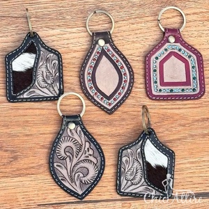 Porte-clés OEM en cuir de vachette usiné porte-clés personnalisés en cuir véritable style cowboy porte-clés unisexe meilleurs cadeaux accessoires - Product Image 1