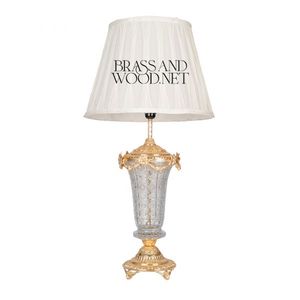 Palace Grandeur Lampe de table de luxe en laiton massif doré - Product Image 1