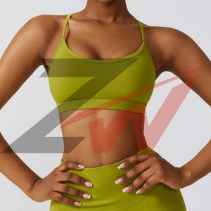 Nouveau design, soutien-gorge de sport très vendu pour femmes, séchage rapide, couleur unie personnalisable, idéal pour le yoga et la course à pied. - Product Image 2