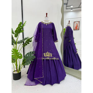 Best Quality Indian Pakistani Clothing Women <b>2</b> <b>Pieces</b> Suit Asian Shalwar Kameez Suits Latest Design Fashion Wear Wedding <b>Dresses</b> - Product Image 1