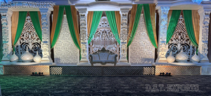 Royal punjabi เวทีแต่งงานกับแผงไม้และส่งออก DST มุสลิม Sangeet เวทีฉากหลังไม้ตกแต่งสหรัฐอเมริกา - Product Image 2