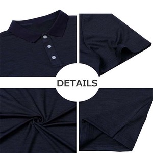 Camiseta de manga corta de talla grande de algodón pesado para hombre con bordado personalizado de alta calidad, Polo azul marino ajustado informal para hombre - Product Image 4