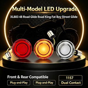 Feux de signalisation LED Sunshiny 1157 avant/<span class=keywords><strong>arrière</strong></span> pour XL883 48 Road Glide Road King Fat Boy Street Glide Rouge/Amaro/Yellow Smoke - Product Image 3
