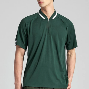 Polo de Golf con 14 cremalleras de secado rápido para hombre, mangas antiarrugas, rayas blancas bordadas, Technics, polos transpirables - Product Image 4