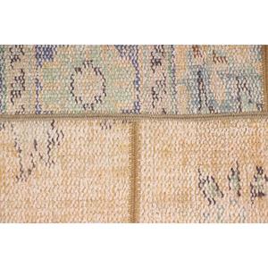 Turkish Vintage Rug, Accent 3x5.4 ft (90x165 cm) Rug, <b>Brown</b> Check <b>Wool</b> Rug - Product Image 5