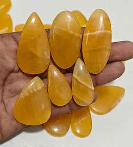 Venta al por mayor, cabujón de calcita amarilla Natural, piedras preciosas de cuarzo de cristal de alta calidad, piedras preciosas sueltas, forma de tamaño mixto, fabricación de anillos de joyería - Product Image 5