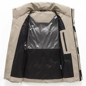 Veste d'hiver matelassée pour homme, fermeture éclair, tricotée, imperméable, coupe-vent, respirante, grande taille, style bulle - Product Image 2