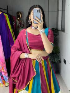 Chinon uni élégant avec dentelle Lehenga Choli Fabricant et fournisseur de Surat au prix de gros - Product Image 6