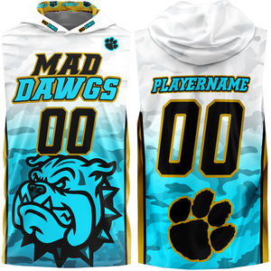 <b>Sleeveless</b> <b>Hoodie</b> Youth Logo Jersey Breathable 7v7 Football Uniforms with All Over Print Sublimation USA 7on7 Plus Size Options - Product Image 1