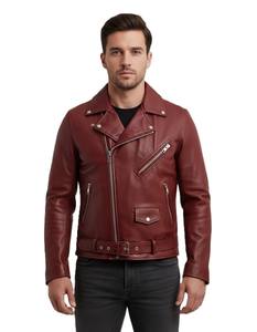 2025 nouveaux hommes classique motard toile veste en cuir de haute qualité décontracté à manches longues manteau pour l'hiver mode haute rue - Product Image 2
