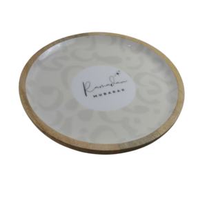 Plateaux de service en bois pour l'Aïd el-Fitr, plats, décorations pour l'Aïd Moubarak, Ramadan Kareem, cadeau musulman en bois, décoration de fête - Product Image 6