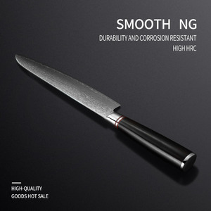 มีดทำครัวเหล็กดามัสกัสพร้อมด้ามไม้บริการ OEM มีดทำครัวเหล็กกล้าคาร์บอน - Product Image 4