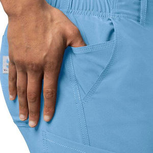 Pantalones deportivos Cross-Flex de marca personalizada para hombre, pantalones planos con cremallera frontal, cintura elástica, uniformes de hospital, MOQ bajo, estiramiento Dobby - Product Image 4