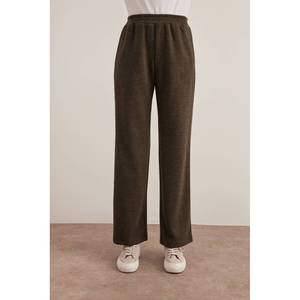 Pantalones Cargo de Lona Color Caqui, Corte Ancho y Cintura Media - Product Image 2