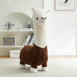 Cute Alpaca Accent Chair Solid Wood Frame Premium Rabbit Faux Fur Upholstery 7 Colors Available Modern Design Durable Bedroom - Product Image 2