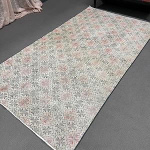 พรมวินเทจขนาด 4.6x7.9 ฟุต พรมตุรกี พรมลายดอกไม้สีเทา ทำจากขนสัตว์ - Product Image 5