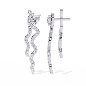 Pendientes Brillantes de Oro de 18K para Mujer con Diamantes Redondos Cultivados en Laboratorio - Product Image 3