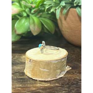Sterling Silver <b>Turquoise</b> <b>Ring</b> Rhodium Plated Fine Jewelry for Everyday Wear - Product Image 3