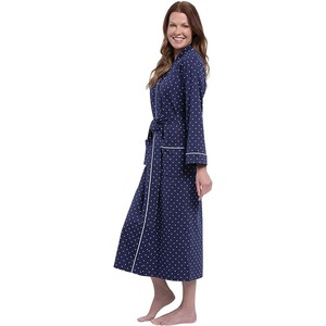 2025 haut de gamme confortable doux numérique imprimé à pois femmes peignoir 100% coton Super thermique nuit costume Robe Couples - Product Image 2