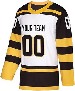 Camisetas de hockey sobre hielo con logotipo personalizado liso personalizado 100% poliéster manga larga cuello en V camisetas de hockey sobre hielo de secado rápido - Product Image 3