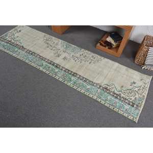 Alfombra de lana turca verde y azul vintage, diseño de retales de tejido plano de 230x760 pies para decoraciones de sala de estar con respaldo de látex - Product Image 4