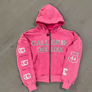 Vintage Tracksuits Sun Faded Hoodie Custom Flared Pants Distressed Embroidery Tracksuit Solid Color <b>Thermal</b> <b>Joggers</b> Set for <b>Mens</b> - Product Image 6