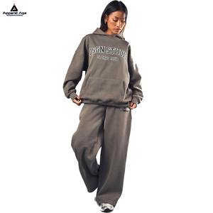 2025 conjunto de 2 piezas para mujer, conjunto de joggers y sudadera con capucha para mujer, chándal de mujer con estampado de entrenamiento personalizado para gimnasio de alta calidad - Product Image 5