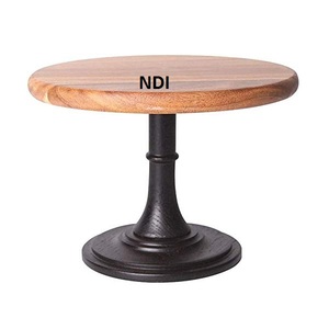 New Year Party Celebrating Decorative <b>Cake</b> <b>Stand</b> Wooden Black Finishing Restaurant Tabletop Decorative Round <b>Cake</b> <b>Stand</b> - Product Image 1