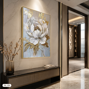 Modern Hand Painted Floral <b>Canvas</b> Wall Art Original Framed Flower Oil Painting Fine Art Hand-Finished Floral <b>Canvas</b> Decor F6-C8 - Product Image 6