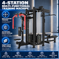 BN Commercial – Appareil de musculation tout-en-un 4 stations avec poulies doubles réglables et lat pulldown