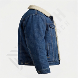 Chaqueta Vaquera de Invierno para Hombre, Personalizada con Estampado, Cuello Alto, Logotipo Frontal, Resistente al Viento, Color y Talla Personalizables, Ropa Casual de Calle - Product Image 3