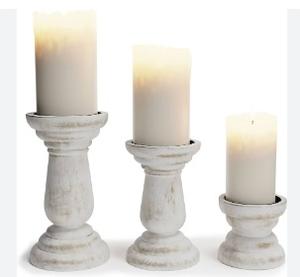 Rustic Wood <b>Candle</b> Stand <b>Set</b> Wedding Decoration with Metal Holder Perfect Home or <b>Gift</b> - Product Image 3