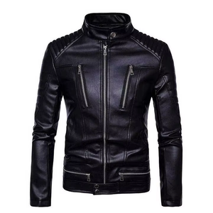 Veste en cuir PU ajustée pour homme, tendance hiver 2026, respirante, col montant surdimensionné, designs OEM fins - Product Image 5