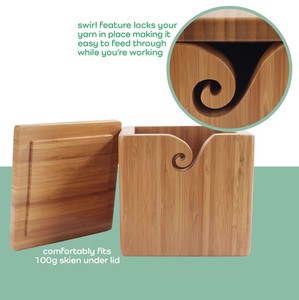 Lot de 4 bols en fil de bois de bambou faits à la main, design personnalisé, parfaits pour le tricot au crochet et la décoration de la maison élégante - Product Image 5