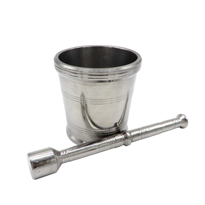 Vente à chaud pilon à mortier en métal de luxe meilleur outil de cuisine durable et sûr pour les aliments avec finition naturelle pour les épices et les herbes - Product Image 2