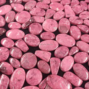 Cabochons de pierres précieuses en thulite naturelle Cabochons en cristal authentiques pour bijoux modèle artisanat Cabochon en thulite de haute qualité à dos plat - Product Image 4